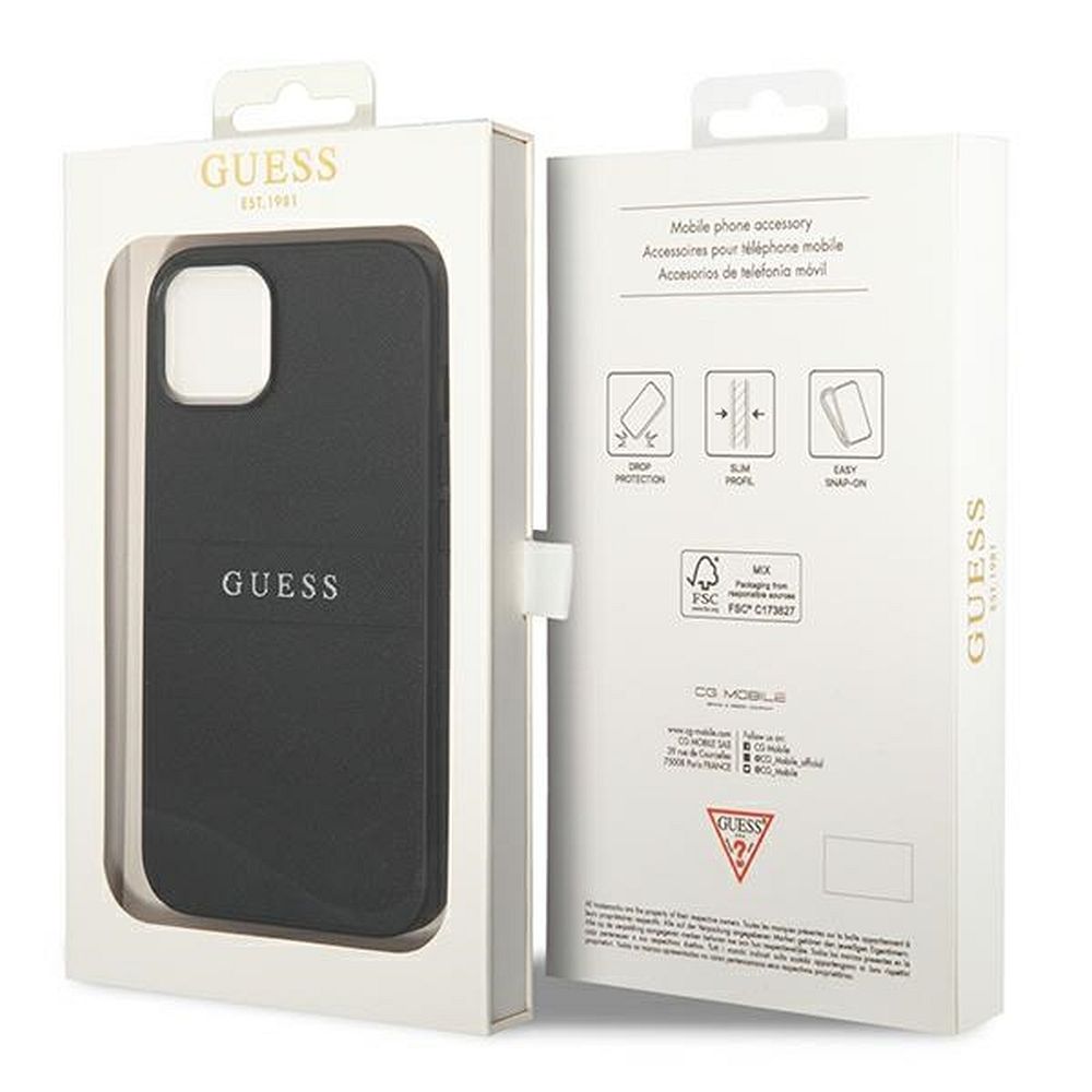 GUESS case for IPHONE 14 Plus GUHCP14MPSASBBK (Saffiano With Metal Logo) black