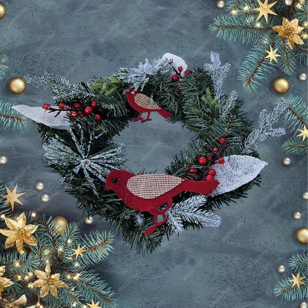 46c9f8d0a3350da36e7efc2e15a30fd1 Christmas wreath decoration 30 cm RC-K-512 green