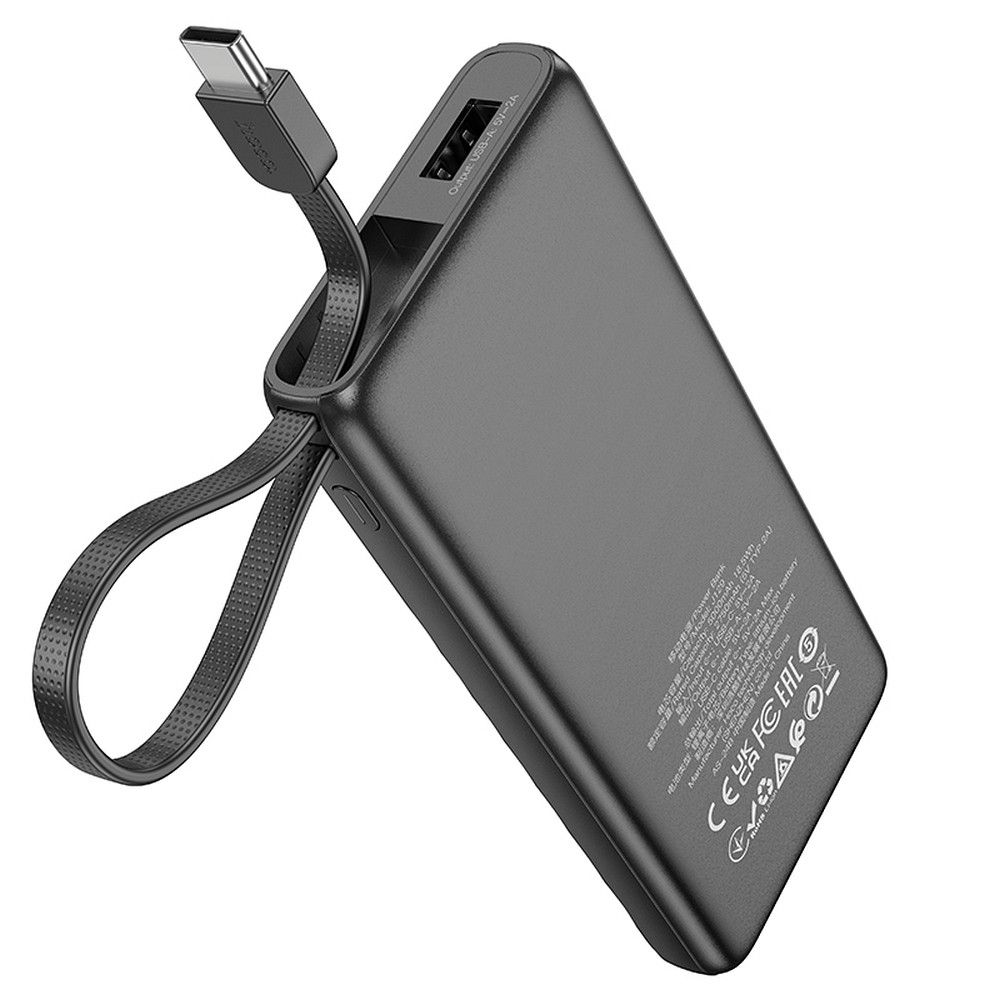 HOCO powerbank 5000 mAh with built-in cable Type C 2A J129 black