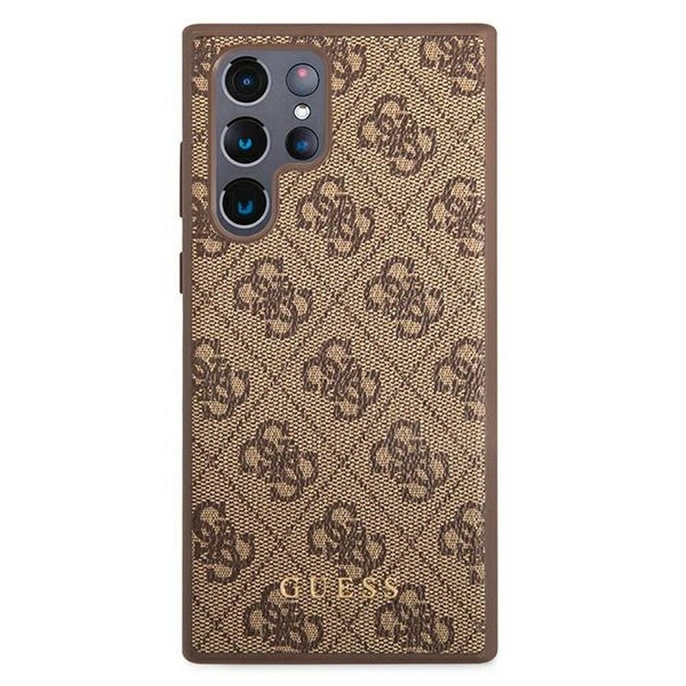 GUESS case for SAMSUNG S22 Ultra GUHCS22LG4GFBR (4G Metal Gold Logo) brown