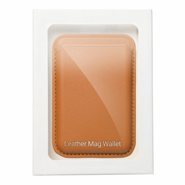 LEATHER MAG WALLET compatible with MagSafe orange