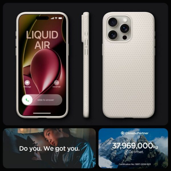 SPIGEN case LIQUID AIR for IPHONE 15 Pro natural titanium