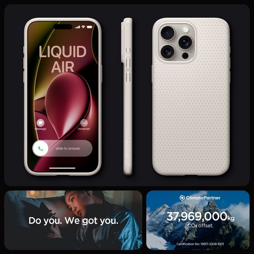 SPIGEN case LIQUID AIR for IPHONE 15 Pro natural titanium