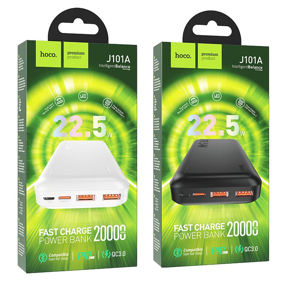 HOCO powerbank 20000 mAh PD QC 3A 22,5W J101A white