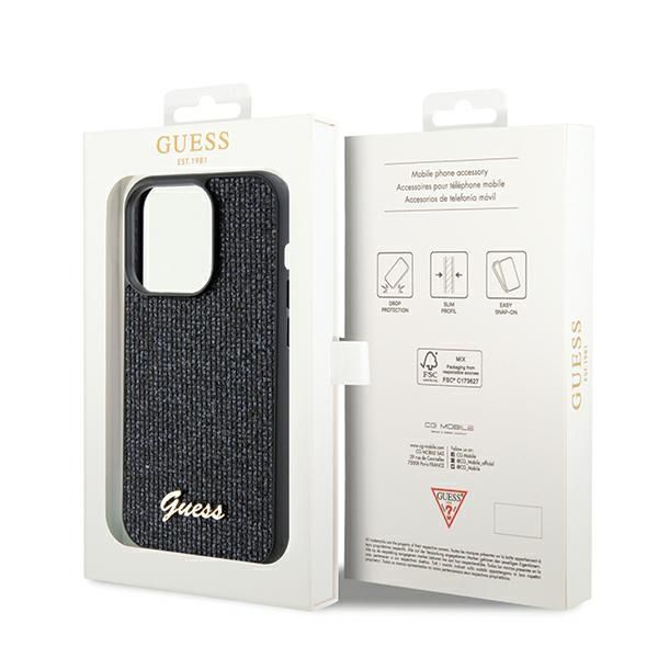 GUESS case for IPHONE 14 Pro GUHCP14LPMSDGSK (Disco Metal Script) black