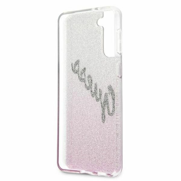 GUESS case for SAMSUNG S21 Plus GUHCS21MPCUGLSPI (Glitter Gradient Script) pink