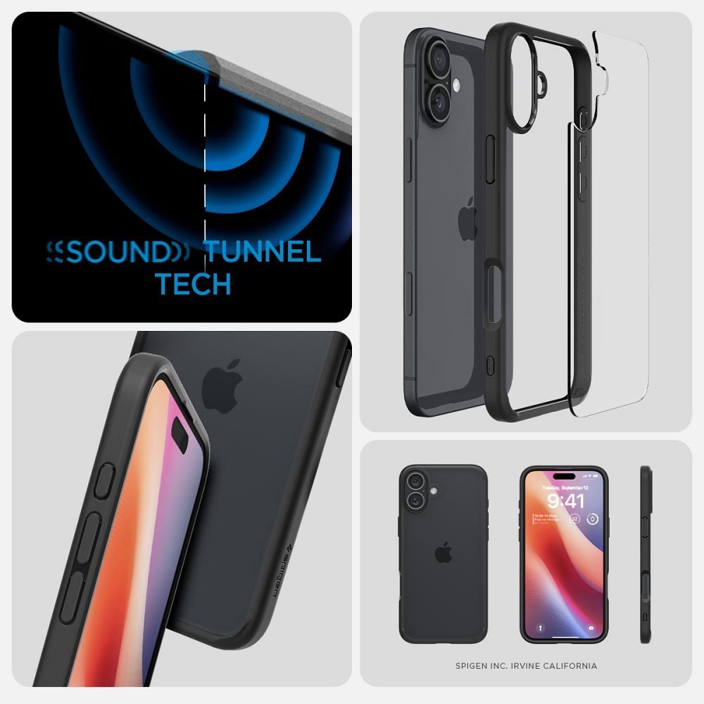 SPIGEN case ULTRA HYBRID for IPHONE 16 matte black