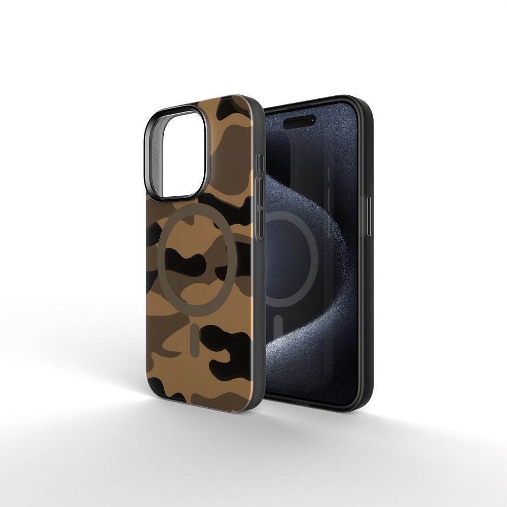FORCELL F-PROTECT Levels with Dual Layer 4D technology, Military Drop-Test compatible with MagSafe for IPHONE 16 PLUS desert camo