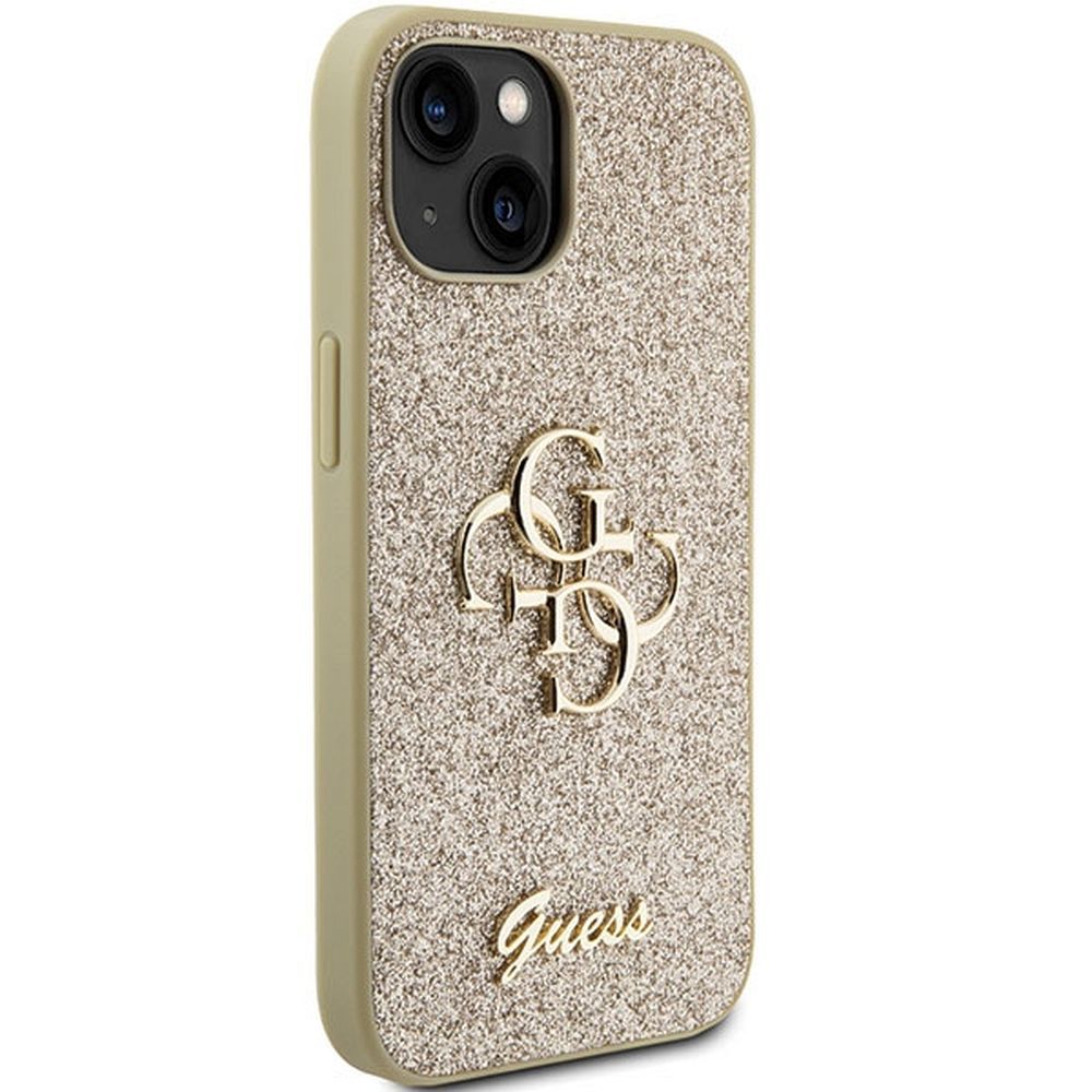 GUESS case for IPHONE 15 GUHCP15SHG4SGD (Fixed Glitter Big 4G) gold