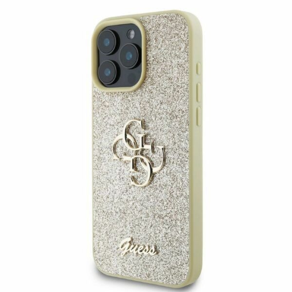 GUESS case for IPHONE 16 Pro Max GUHCP16XHG4SGD (Fixed Glitter Big 4G) gold