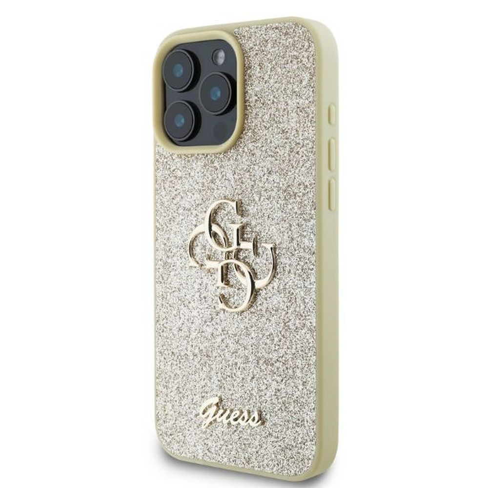 GUESS case for IPHONE 16 Pro Max GUHCP16XHG4SGD (Fixed Glitter Big 4G) gold