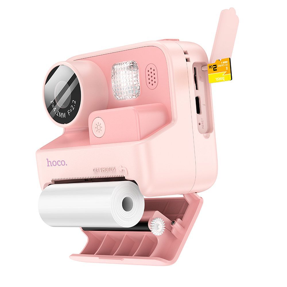 Digital kids camera with printer Hoco 1MP 2,0" HD Ready DV200 pink