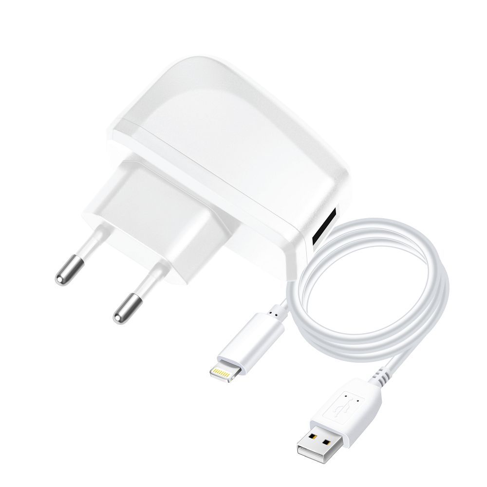 4be80781fe1dd291ce00c56c66daa3e7 BLUE STAR LITE travel charger 1A 5W USB A + cable USB A to Lightning TFK-TC-1095B white