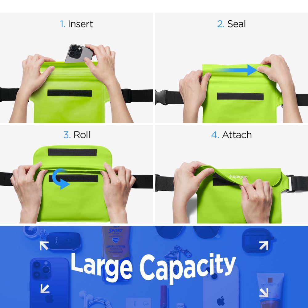 SPIGEN A620 Universal Waterproof Waist bag 2-pack cactus green