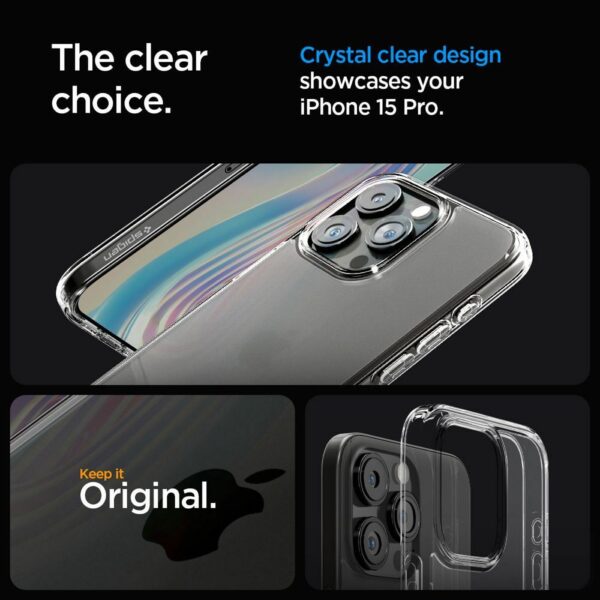 SPIGEN case ULTRA HYBRID for IPHONE 15 Pro frost clear