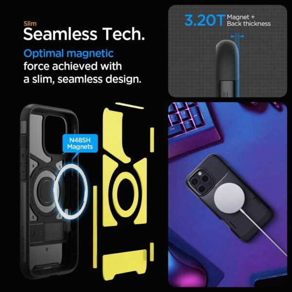 SPIGEN case SLIM ARMOR MAG compatible with MagSafe for IPHONE 16 Pro black