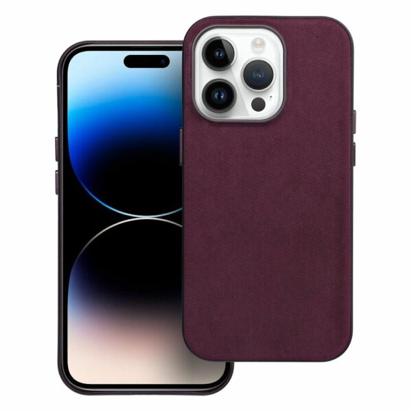 WOVEN MAG COVER case compatible with MagSafe for IPHONE 14 Pro burgundy