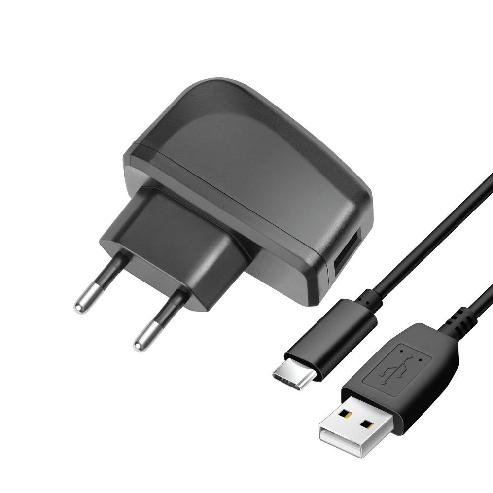 4dd4027a724303b3997dd566a7911d6a BLUE STAR LITE travel charger 2A 10W USB A + cable USB A to Type C TFK-TC-1095B black