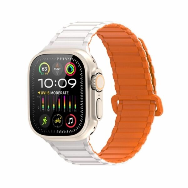DUX DUCIS strap KJ nylon for Apple Watch 42 / 44 / 45 / 49 mm Silver/Orange