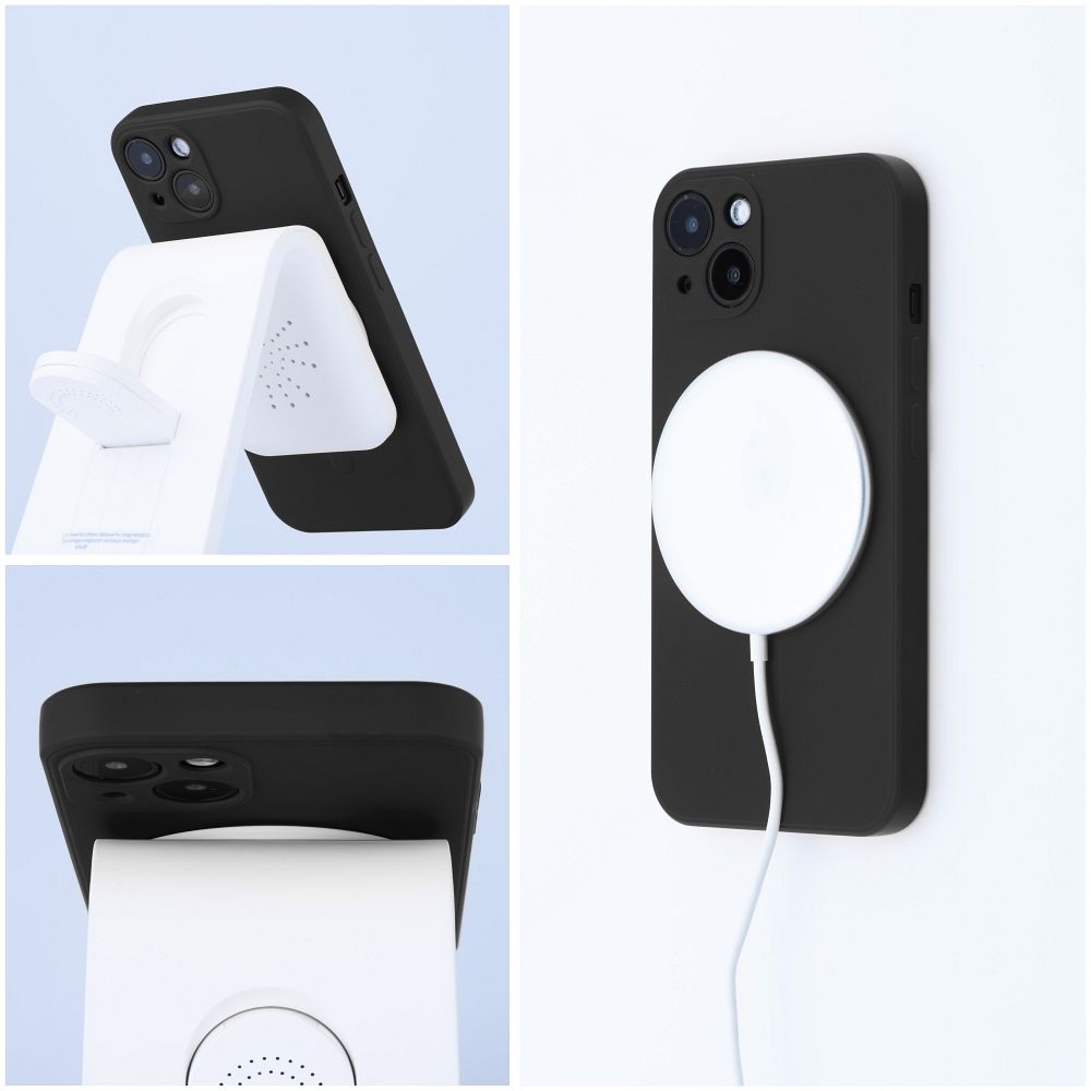 SILICONE MAG COVER case compatible with MagSafe for SAMSUNG S25 black