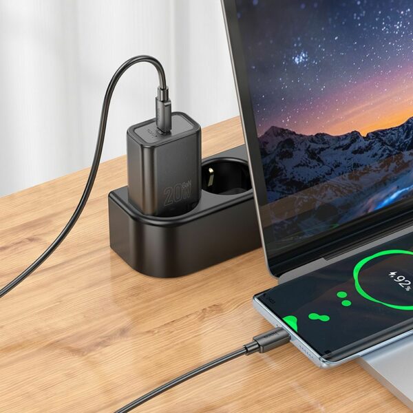 HOCO wall charger Type C + cable Type C to Type C PD QC 20W N60 black