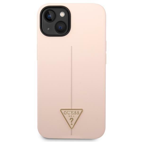 GUESS case for IPHONE 13 / 14 / 15 GUHCP14SSLTGP (Silicone Triangle) pink