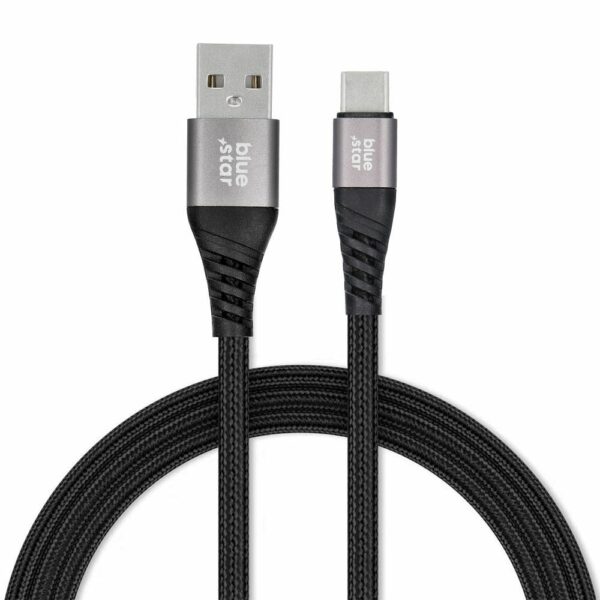 BLUE STAR braided cable 3A 20W USB A to Type C PD QC4.0 TFK-DC-003 1,2 m black