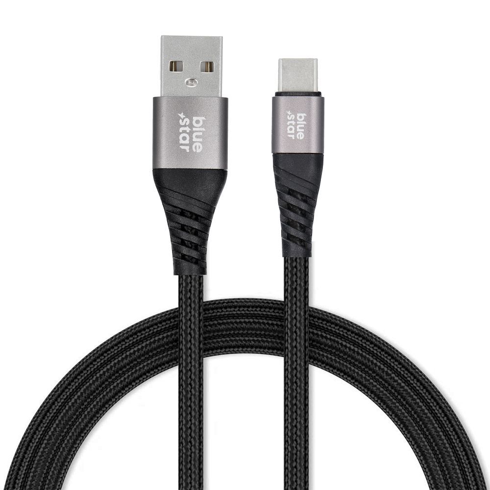 BLUE STAR braided cable 3A 20W USB A to Type C PD QC4.0 TFK-DC-003 1,2 m black