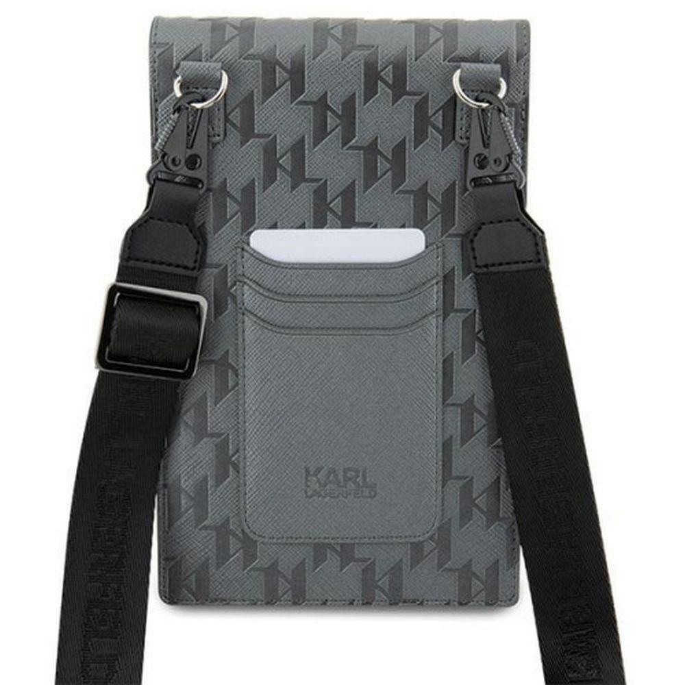 519f5dc30457353f0039130846551a54 KARL LAGERFELD universal bag for mobile KLWBSAKHPKG (Saffiano Mono Ikonik) silver