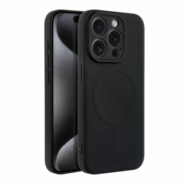 SILICONE MAG COVER case compatible with MagSafe for IPHONE 15 Pro black