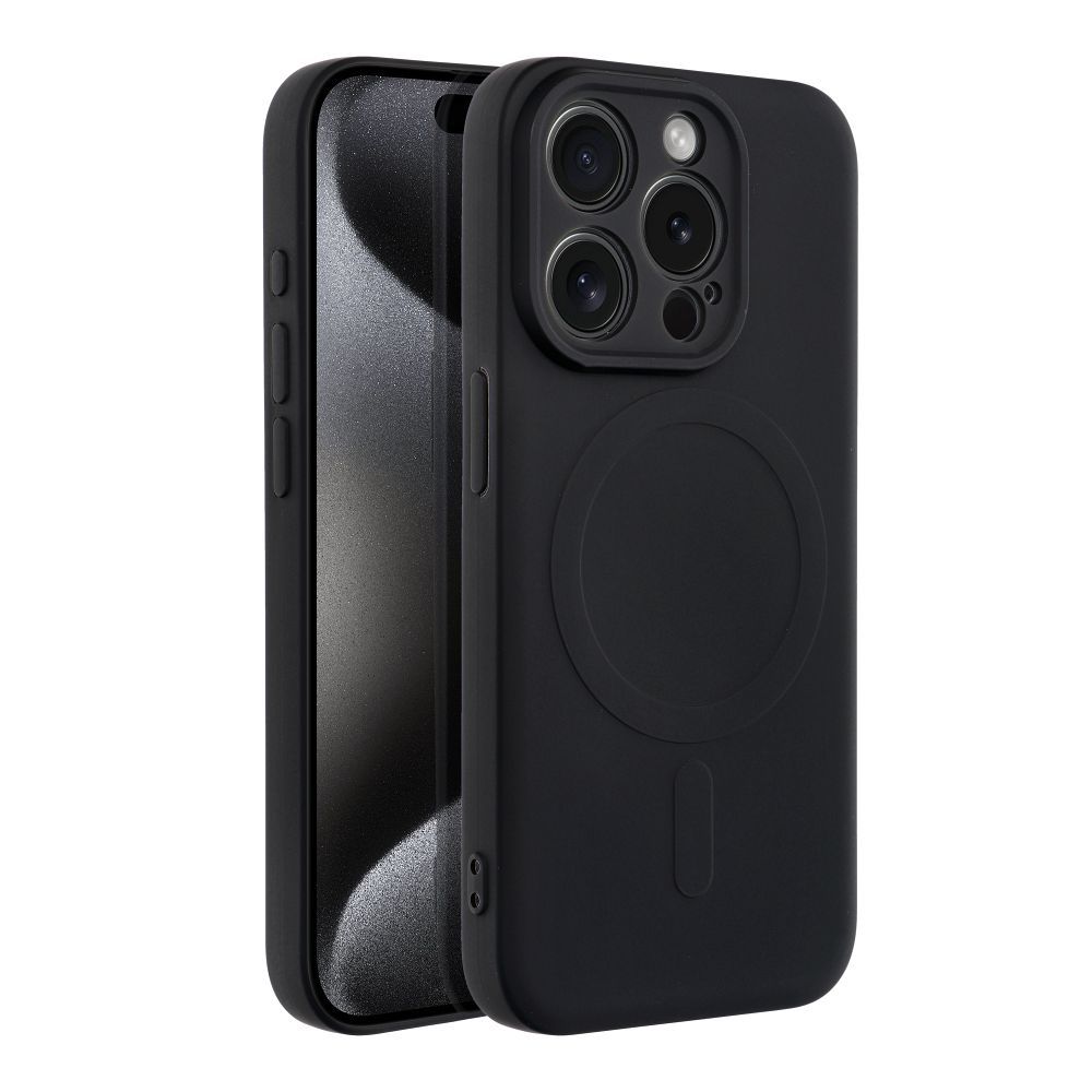 SILICONE MAG COVER case compatible with MagSafe for IPHONE 15 Pro black