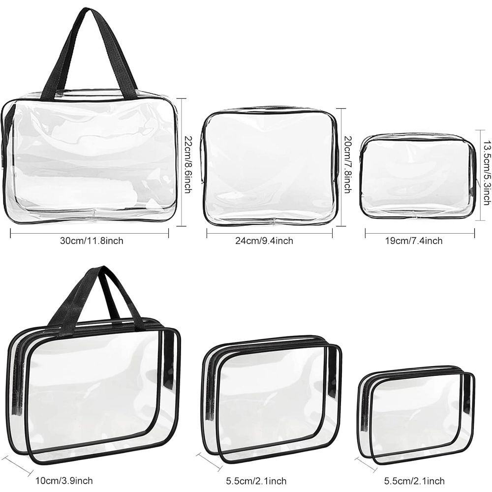 Travel Cosmetic Bag Set RC-K-1083 | 3 Pieces | Transparent   A practical set of 3 travel cosmetic bags, perfect for trips, gym, or everyday use. The transparent design allows for quick identification of items, while different sizes help keep cosmetics and accessories well-organized. ✅ Key Features: ✔ Set of 3 cosmetic bags – various sizes for different needs ✔ Transparent design – easy visibility of contents ✔ Water-resistant material – protects against moisture and spills ✔ Lightweight & compact – fits easily in a suitcase, travel bag, or backpack ✔ Durable zipper closure – secure storage for cosmetics ✔ Versatile use – great for toiletries, accessories, or documentsTravel cosmetic bag set 3 pcs RC-K-1083 transparent