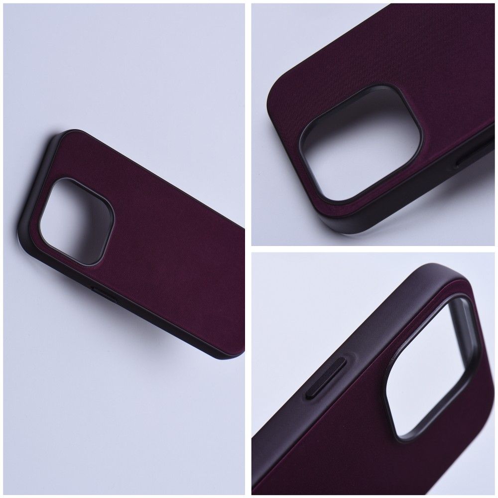 WOVEN MAG COVER case compatible with MagSafe for IPHONE 13 Pro Max burgundy