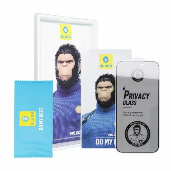 5D Mr. Monkey Glass - Apple iPhone 15 / 16 black (Strong Privacy)