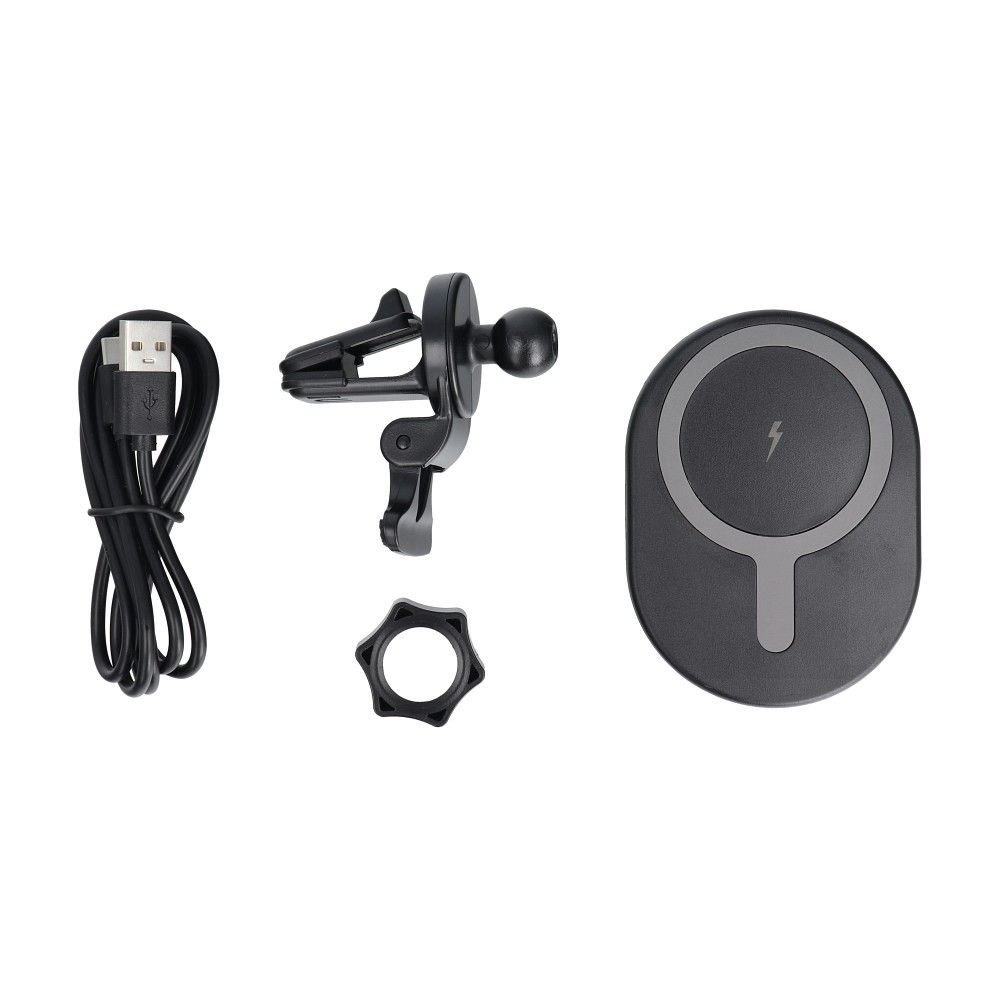 Magnetic car holder for air vent with wilress charging compatible with MagSafe 15W D8 black