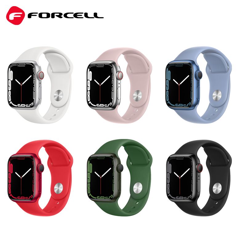 FORCELL F-DESIGN FA01 silicone strap for APPLE Watch 42 / 44 / 45 / 49 mm red