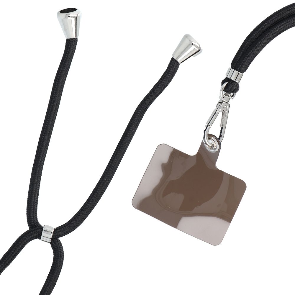 SWING (6mm) pendant for the phone with adjustable length / cord length 165cm (max 82.5cm in the loop) / on the shoulder or neck - black