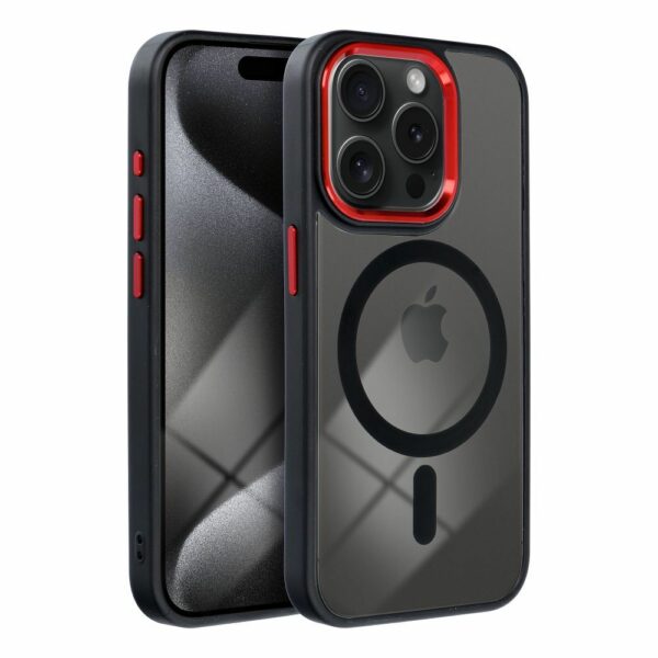 Θήκη iPhone 16 Pro Max Color Edge Mag Cover με MagSafe - Μαύρο/Κόκκινο