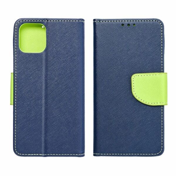 FANCY Book case for SAMSUNG A11 navy/lime