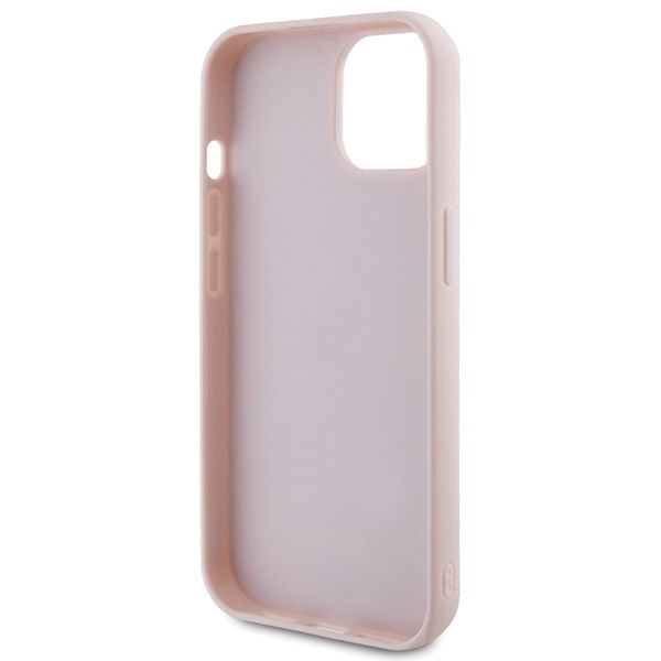 GUESS case for IPHONE 13 / 14 / 15 GUHCP15SPSQSQSP (Quilted Metal Logo) pink