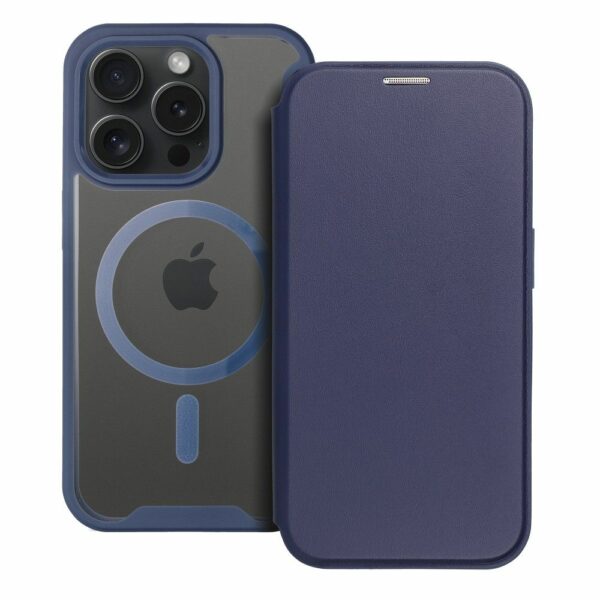 SMART MAG Book case compatible with MagSafe for IPHONE 16 blue