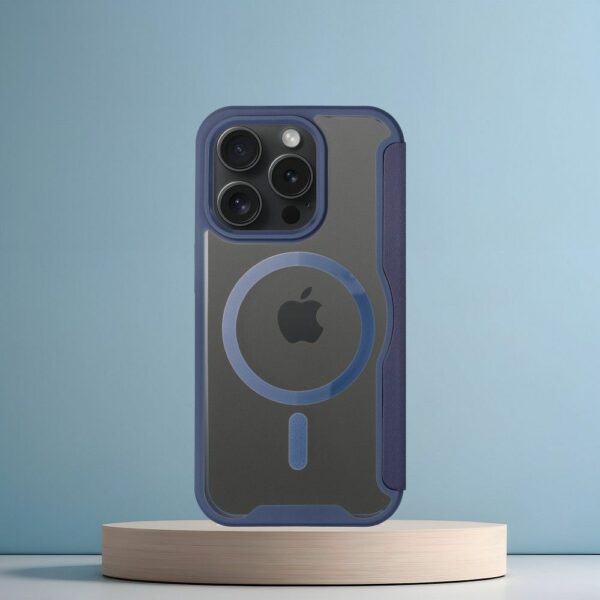 SMART MAG Book case compatible with MagSafe for IPHONE 16 blue