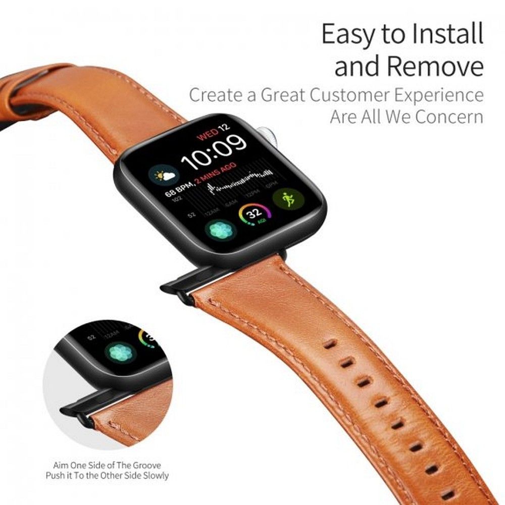 DUX DUCIS strap YA genuine leather for Apple Watch 42 / 44 / 45 / 49 mm brown