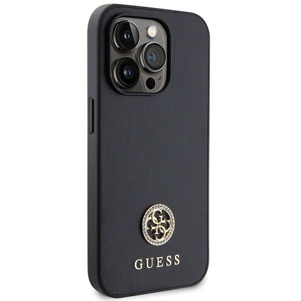 GUESS case for IPHONE 15 Pro GUHCP15LPS4DGPK (Strass Metal Logo) black