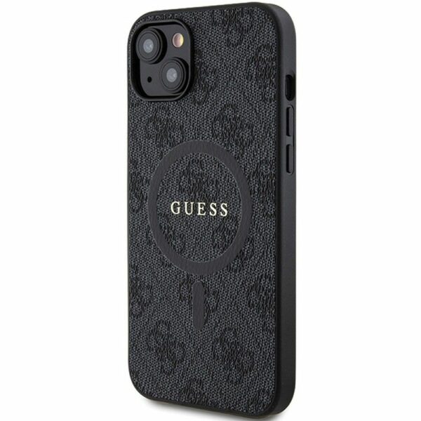 GUESS case for IPHONE 15 compatible with MagSafe GUHMP15SG4GFRK (4G Ring classic logo) black