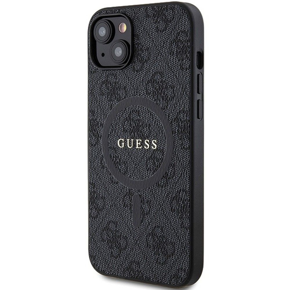 GUESS case for IPHONE 15 compatible with MagSafe GUHMP15SG4GFRK (4G Ring classic logo) black