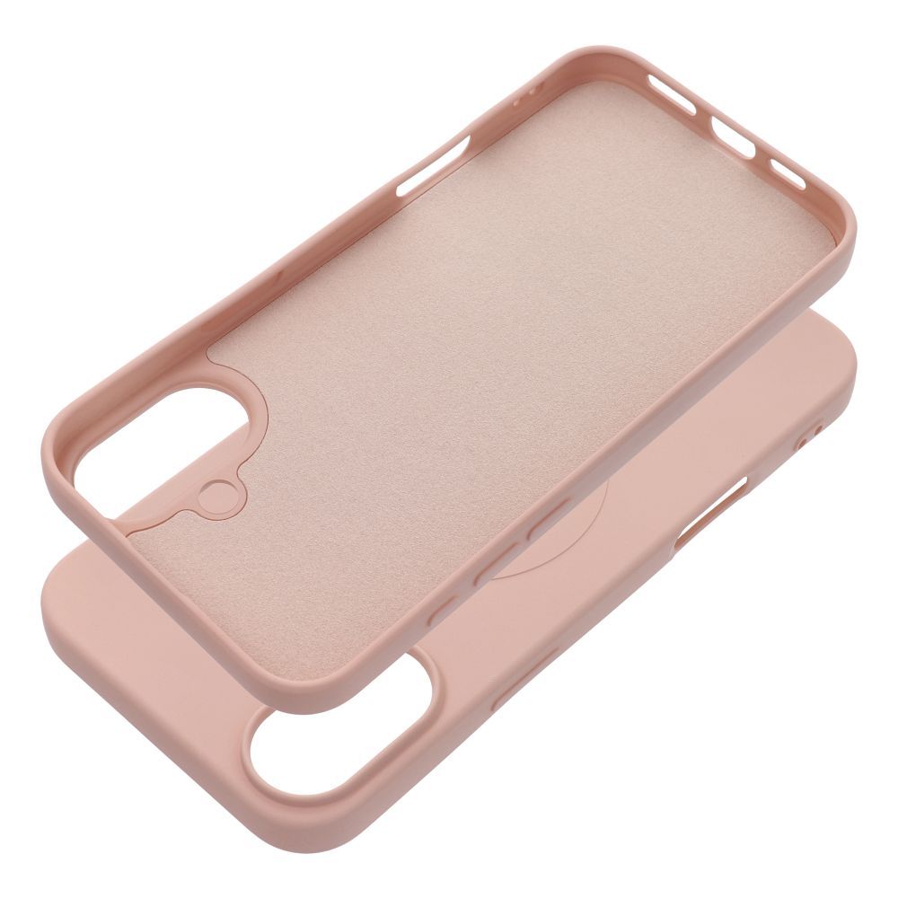 SILICONE MAG COVER (big hole) case compatible with MagSafe for IPHONE 16 Plus pink