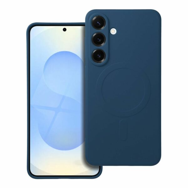 SILICONE MAG COVER case compatible with MagSafe for SAMSUNG S25 Plus blue