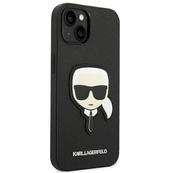 KARL LAGERFELD case for IPHONE 14 Plus KLHCP14MSAPKHK (Saffiano With Karl Head Patch) black