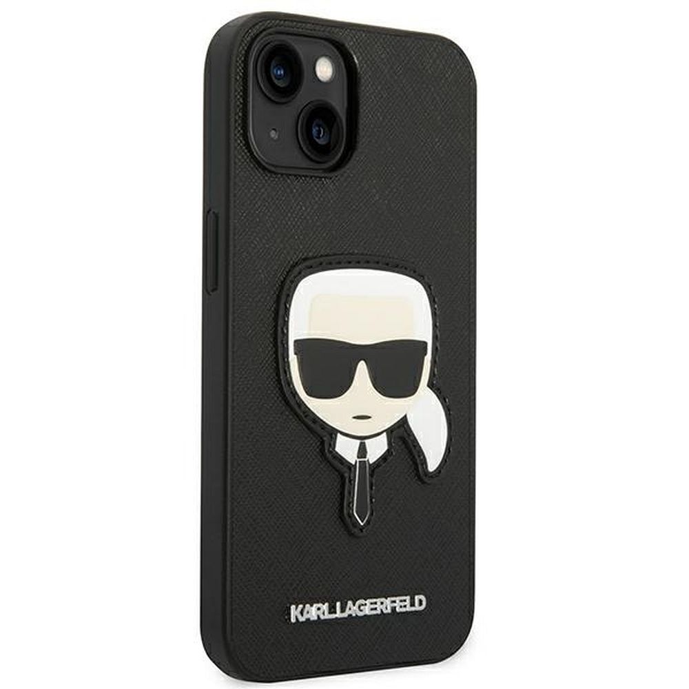 KARL LAGERFELD case for IPHONE 14 Plus KLHCP14MSAPKHK (Saffiano With Karl Head Patch) black